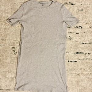 COS Light Gray Ribbed T-shirt Dress